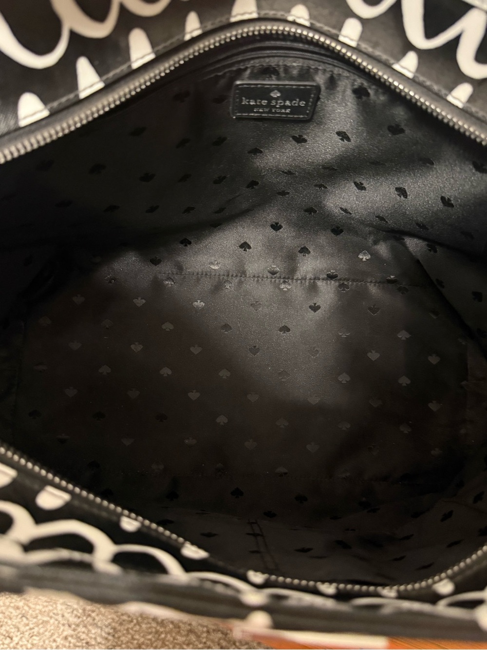 kate spade Black and White Wave-Print Tote - Picture 10 of 14